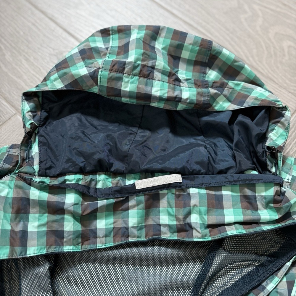 The North Face Women's HyVent Hooded Jacket Plaid Green Full Zip Small - Picture 7 of 12